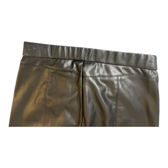 Zara Womens Black Pants Faux Leather Side Zipper Ankle‎ Zippers Sz Large - Picture 8 of 10